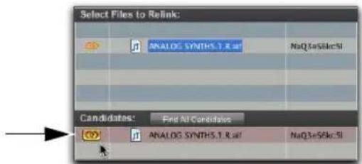 Avid Pro Tools 11.0 - Pour rétablir le lien d'un fichier manquant : - 5