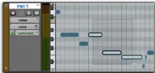Avid Pro Tools 11.0 - Pour sélectionner des notes MIDI, effectuez l'une des opérations suivantes : - 1