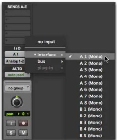 SENDS A-E I/O no input A 1 interface Analog 1-2 bus plug-in AUTO auto read no group pan 0 I S M ✓ A 1 (Mono) A 2 (Mono) A 3 (Mono) A 4 (Mono) A 5 (Mono) A 6 (Mono) A 7 (Mono) A 8 (Mono) B 1 (Mono) B 2 (Mono) B 3 (Mono) B 4 (Mono) B 5 (Mono)