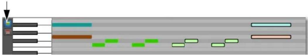 Avid Pro Tools 11.0 - Pour appliquer un code couleur aux notes MIDI selon leur piste d'origine : - 1