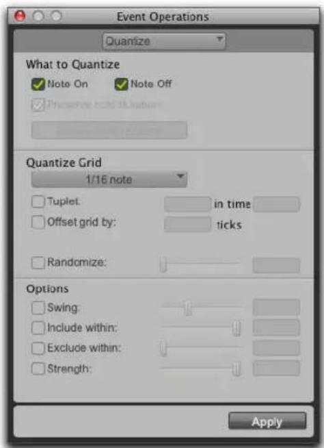 Avid Pro Tools 11.0 - Pour ouvrir la fenêtre Quantize : - 2