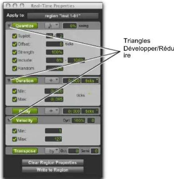 Avid Pro Tools 11.0 - Fenêtre Real-Time Properties étendue - 1