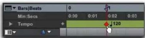Avid Pro Tools 11.0 - Pour déplacer le marqueur de début de morceau en le faisant glisser : - 1
