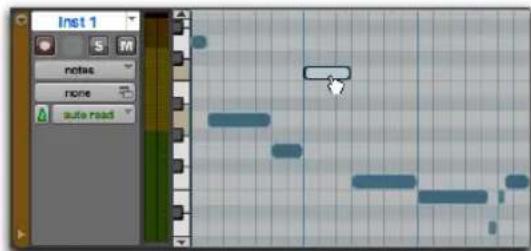 Avid Pro Tools 11.0 - Pour transposer une note MIDI : - 1