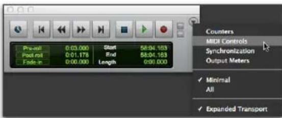 Pre-mail 0:03.000 Start 58:04.163 Post-rot 0:01.178 End 58:04.163 Fade-in 0:00.000 Length 0:00.000 Counters MIDI Controls Synchronization Output Meters Minimal All Expanded Transport
