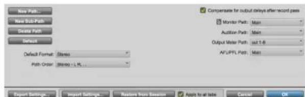 Avid Pro Tools 12.3 - Boutons de la boîte de dialogue i/o setup - 1