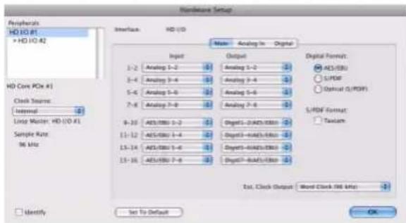 Avid Pro Tools HD 8.1 - Pour configurer les commandes de l'unité HD I/O : - 1