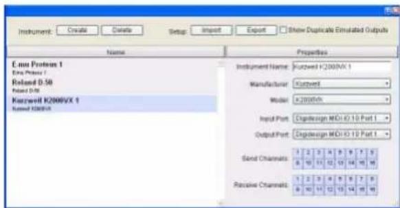 Avid Pro Tools HD 8.1 - Fenêtre MIDI Studio Setup - 1