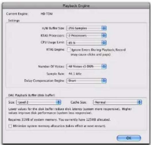 Avid Pro Tools HD 8.0 - Pour modifier la taille du buffer matériel : - 1
