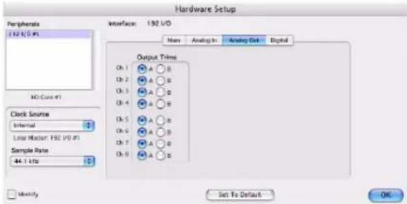 Avid Pro Tools HD 8.0 - Pour configurer les commandes pour une Interface d'E/S 192 : - 2