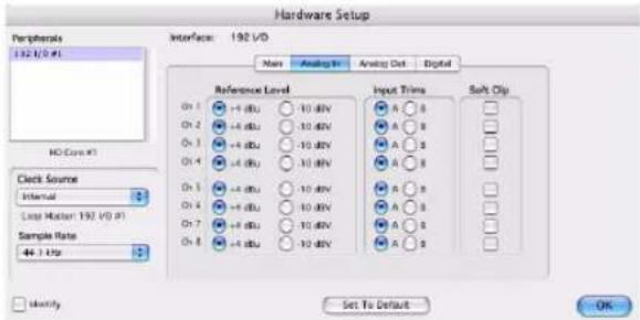 Avid Pro Tools HD 8.0 - Pour configurer les commandes pour une Interface d'E/S 192 : - 1