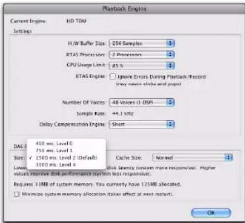 Avid Pro Tools HD 8.0 - Pour modifier la taille du buffer de lecture DAE : - 1