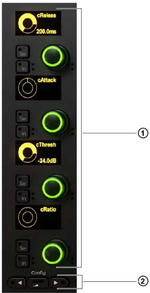 cReleases 200.0ms Sel In cAttack Sel In cThresh -24.0dB Sel In cRatio Sel In Config ① ②