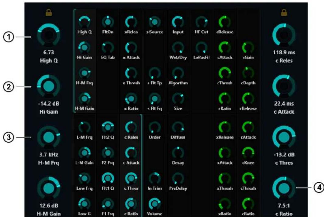 Avid Pro Tools S6 - Types de boutons de l'éditeur de fonction - 1