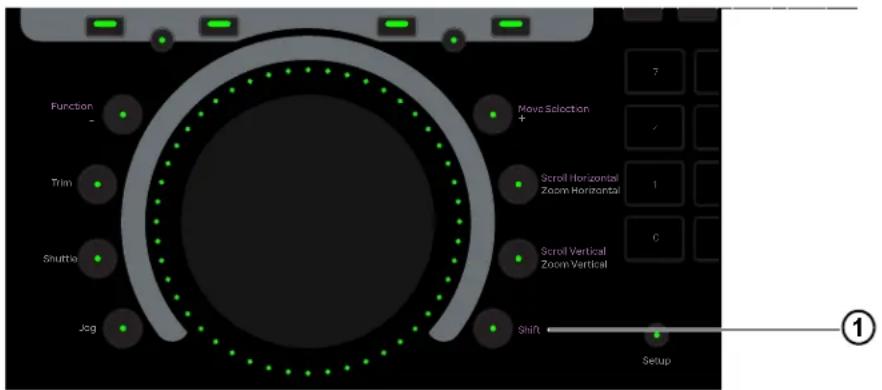 Function - Move Selection + Trin Scroll Horizontal Zoom Horizontal 1 Shuttle Scroll Vertical Zoom Vertical C Jog Shift Setup ①