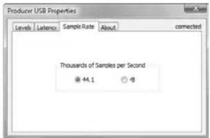 Avid Pro Tools Vocal Studio - Onglet Sample Rate (Vitesse d'échantillonnage) (Windows Vista uniquement) - 1