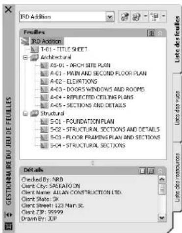 AUTODESK AutoCAD 2008 - Description de l'interface du gestionnaire du jeu de feuilles - 1