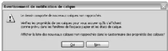 AUTODESK AutoCAD 2008 - Notification de nouveaux calques pour le tracé - 1
