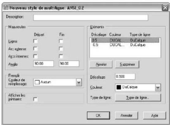 AUTODESK AutoCAD 2008 - Pour définir un style de multiligne - 3