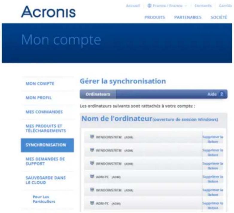 ACRONIS True Image 2017 - Comment dissocier un dispositif de votre compte - 1