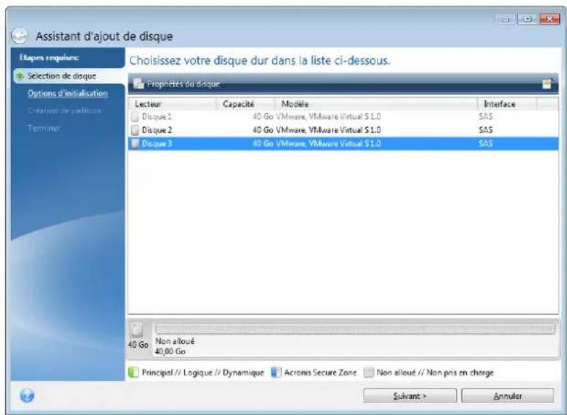 ACRONIS True Image 2017 - Sélection d'un disque dur - 1