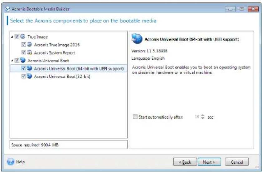 ACRONIS True Image 2017 - Pour créer un support Acronis Universal Boot : - 2