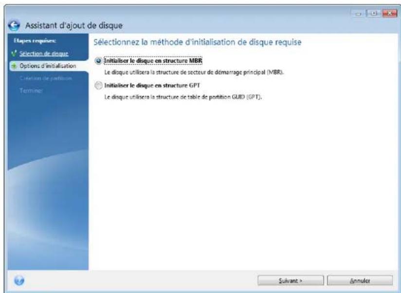 ACRONIS True Image 2017 - Sélection de la méthode d'initialisation - 1