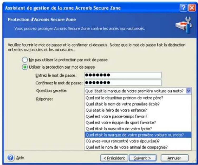 ACRONIS True Image Echo Enterprise Server - Changer le mot de passe pour Acronis Secure Zone - 1