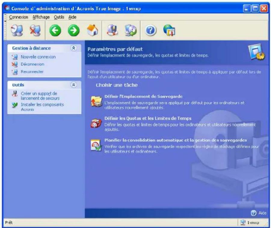 ACRONIS True Image Echo Enterprise Server - Paramètres par défaut - 1