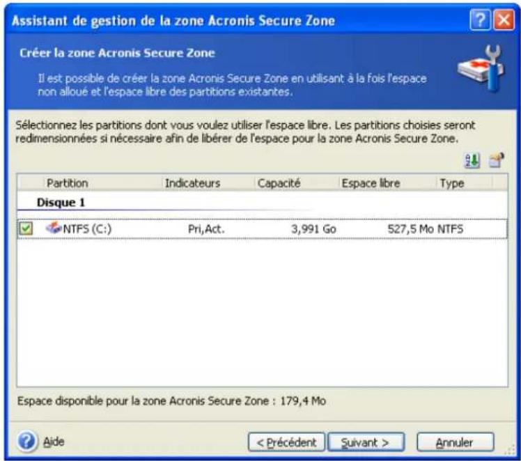 ACRONIS True Image Echo Enterprise Server - Création d'Acronis Secure Zone - 2