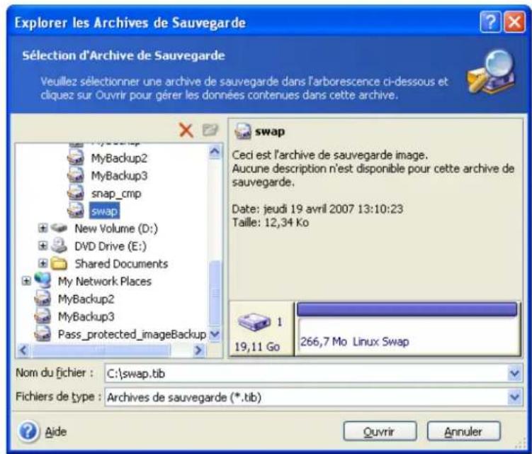 ACRONIS True Image Echo Enterprise Server - Explorer une archive - 1