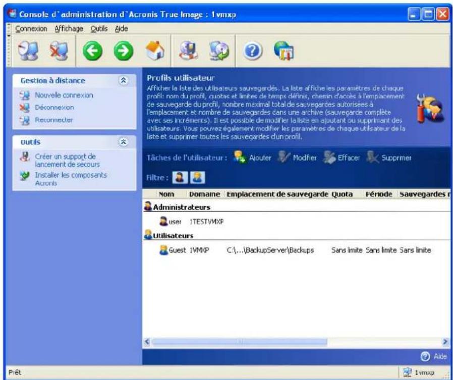 ACRONIS True Image Echo Enterprise Server - Ajouter des Utilisateurs et Administrateurs sur la base de données d'Acronis Backup Server - 1