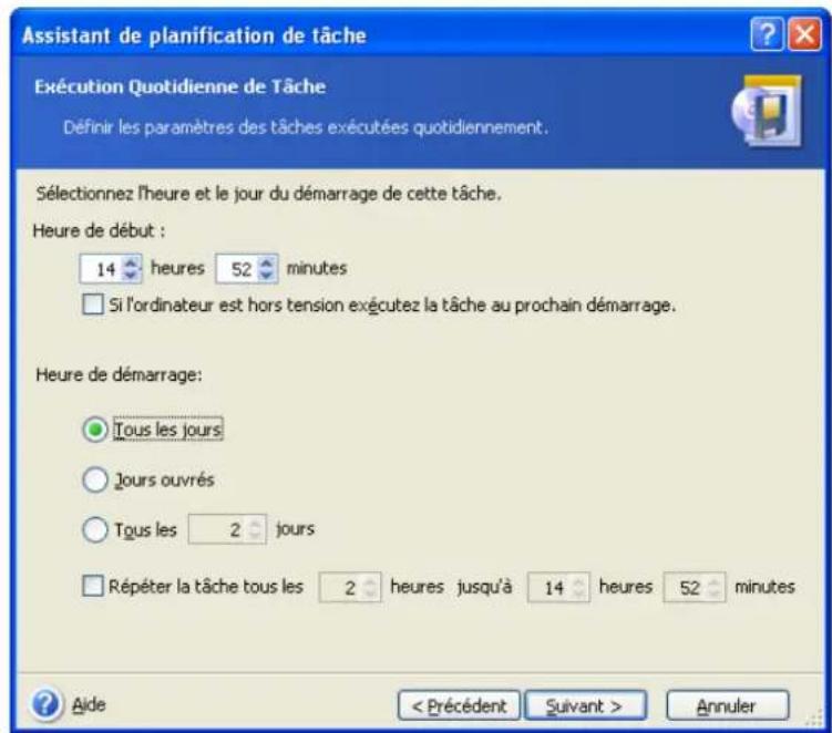 ACRONIS True Image Echo Enterprise Server - Définir une exécution quotidienne - 1