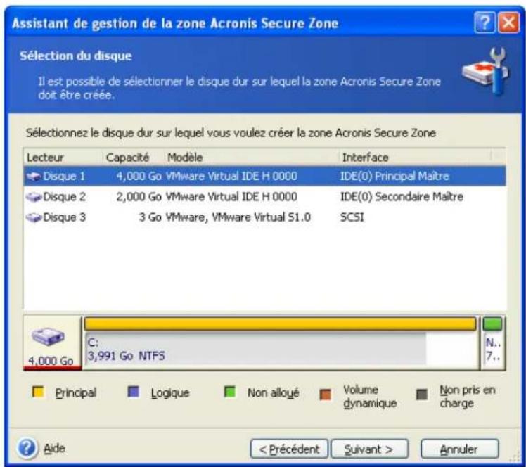 ACRONIS True Image Echo Enterprise Server - Création d'Acronis Secure Zone - 1