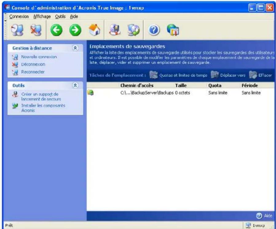 ACRONIS True Image Echo Enterprise Server - Configurer les Emplacements de Sauvegarde - 1