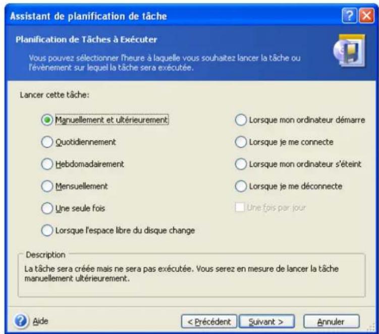 ACRONIS True Image Echo Enterprise Server - Création de tâches planifiées - 1