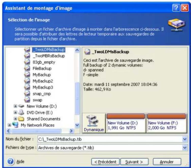 ACRONIS True Image Echo Enterprise Server - Monter une image - 1