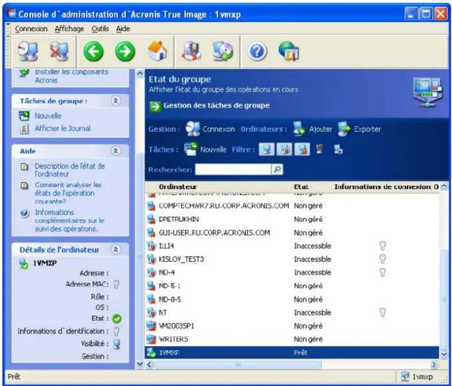 ACRONIS True Image Echo Enterprise Server - Affichage de statut de groupe - 1