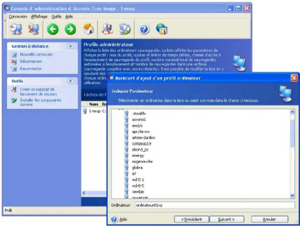 ACRONIS True Image Echo Enterprise Server - Connecter la console sur Acronis Backup Server. - 5