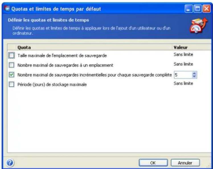 ACRONIS True Image Echo Enterprise Server - Paramètres par défaut - 2