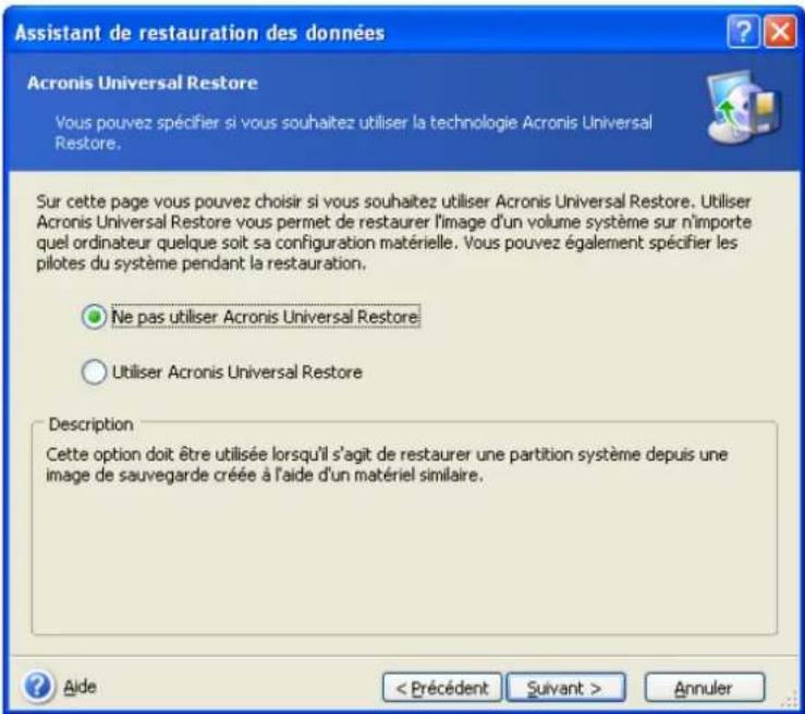 ACRONIS True Image Echo Workstation - Utiliser acronis universal restore - 1