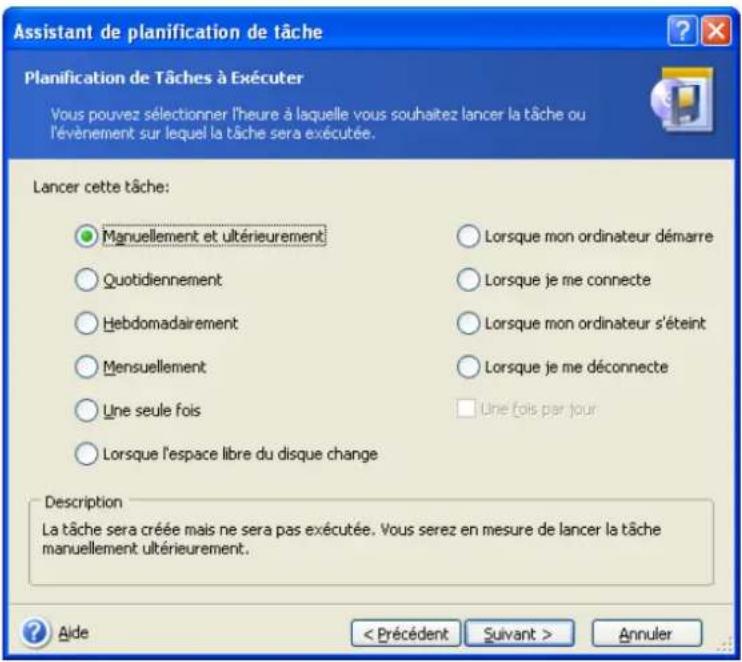 ACRONIS True Image Echo Workstation - Création de tâches planifiées - 1
