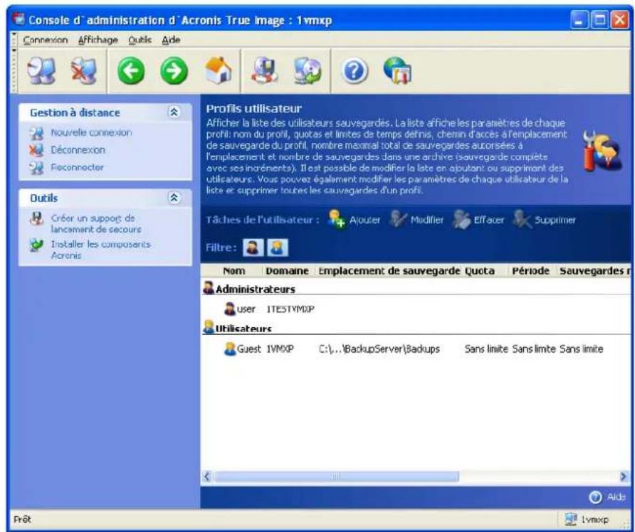 ACRONIS True Image Echo Workstation - Ajouter des utilisateurs et administrateurs sur la base de données d'acronis backup server - 1