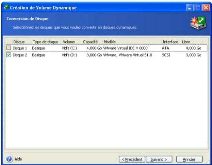 ACRONIS True Image Echo Workstation - Création de volumes dynamiques - 2