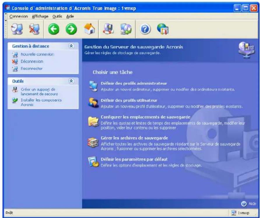 ACRONIS True Image Echo Workstation - Gérer le serveur de sauvegarde - 1