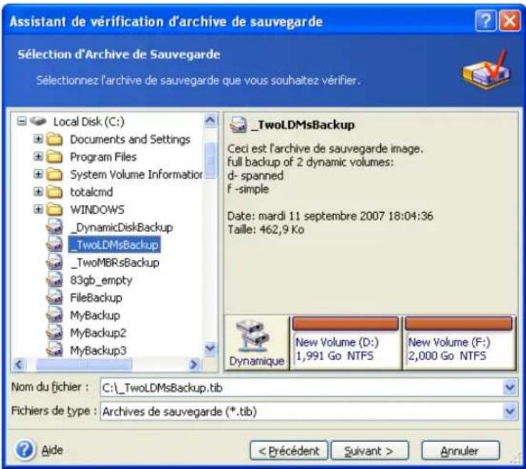 ACRONIS True Image Echo Workstation - Validation des archives de sauvegarde - 1