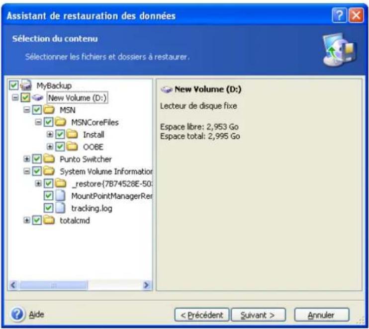 ACRONIS True Image Echo Workstation - Restauration de fichiers et de dossiers à partir d'archives de fichiers - 7