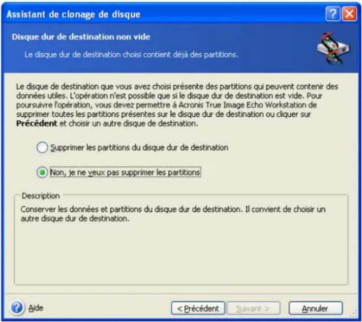 ACRONIS True Image Echo Workstation - Disque de destination partitionné - 1