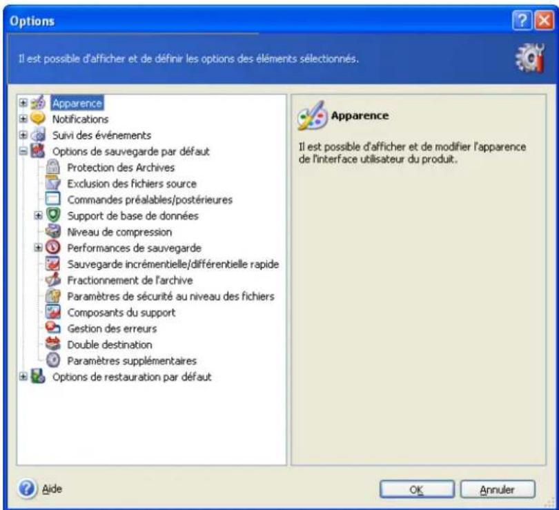 ACRONIS True Image Echo Workstation - Définir les options de sauvegarde - 1