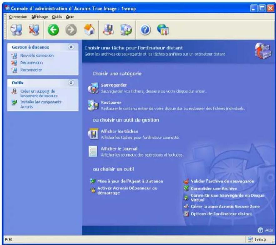 ACRONIS True Image Echo Workstation - Fenêtre principale du programme - 1